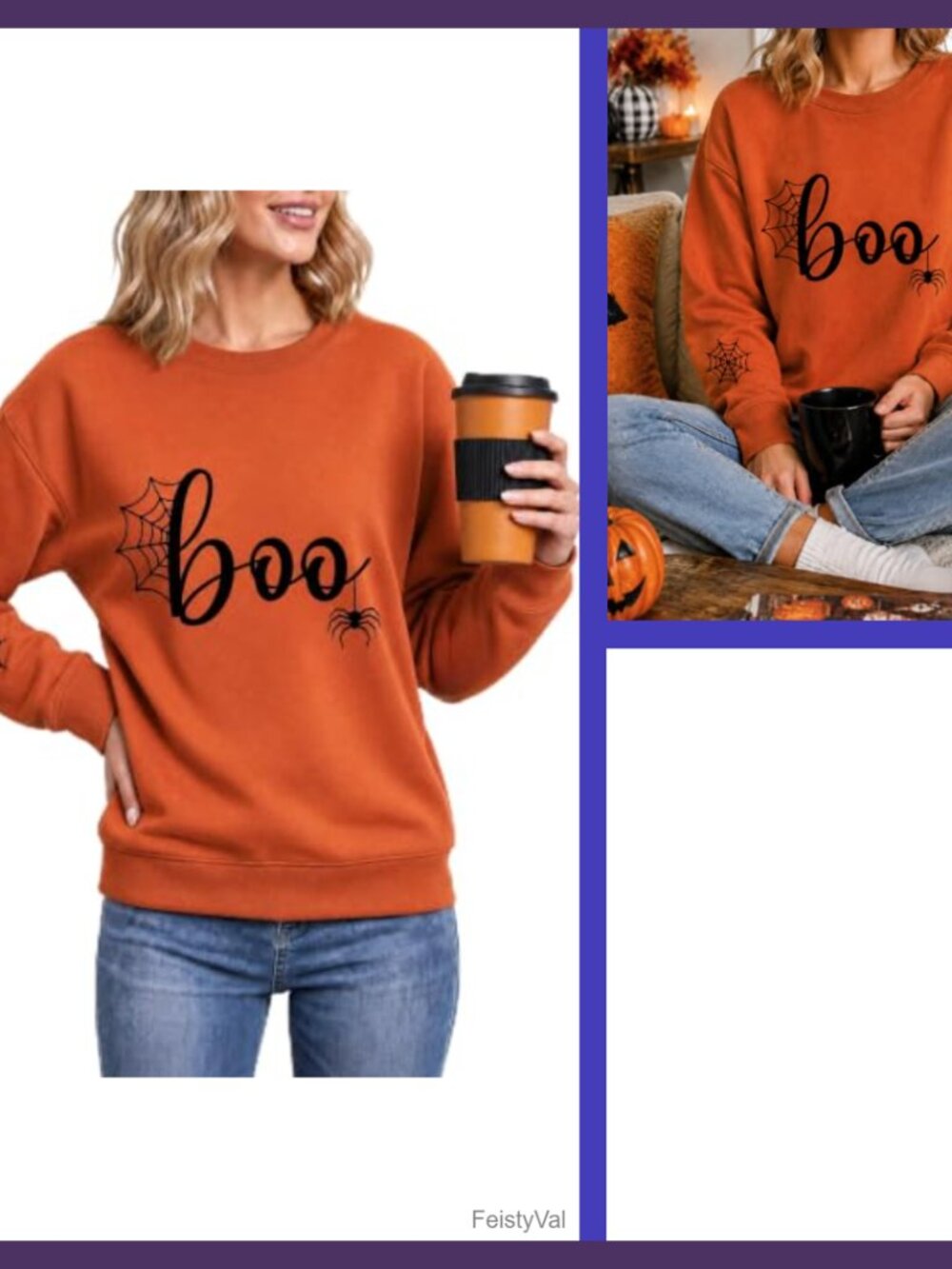 Women's Drop Shoulder Crewneck Sweatshirt Spooky Season Pullover